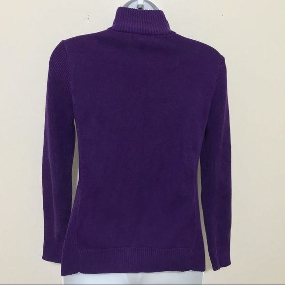 Lauren Ralph Lauren Women's Small Purple Cotton Knit Jacket with Gold Crown Logo - Picture 5 of 12